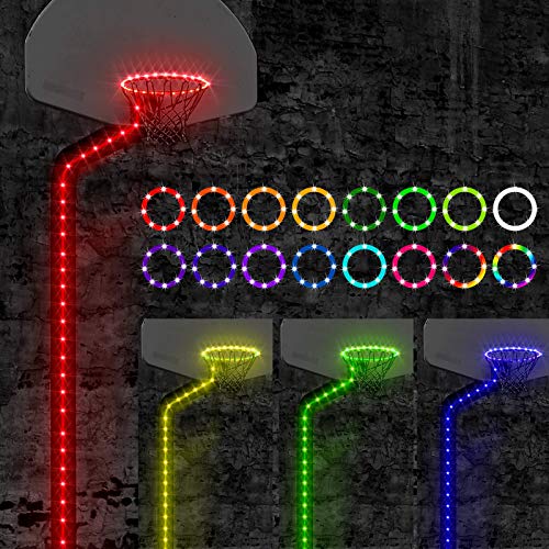 Waybelive LED Basketball Lights Setï¼ŒRemote Control Basketball Rim&Pole LED Light, Change Color by Yourself, Waterproofï¼ŒSuper Bright to Play at Night Outdoors,Good Gift for Kids
