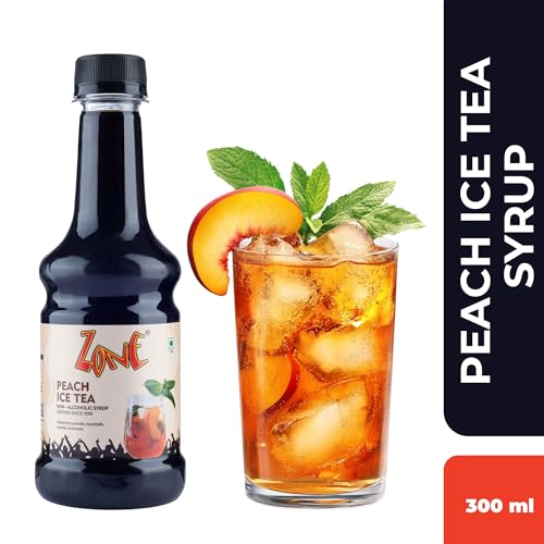 Image of Zone Peach Iced Tea Syrup 300ml | Fresh Natural Flavor for Mocktails, Cocktails, Lemonades, Iced Teas & More | 12+ Flavours