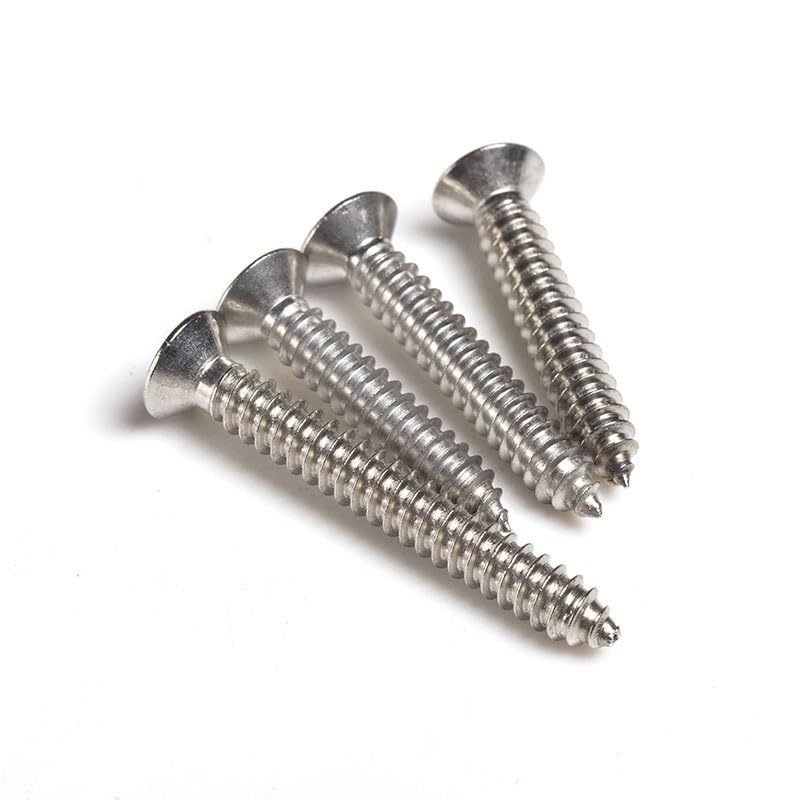 304 Stainless Steel Recessed Countersunk Head Tapping Screws M1.2 Length 3-8mm Stainless Steel Flat Wood Screws Self Tapping Screw Drywall Screw Fasteners(4mm)