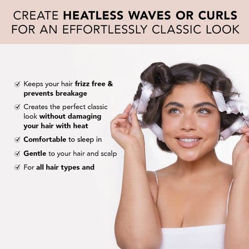 Miniatura 4 de Kitsch Rodillos de almohada de satén y funda de almohada de satén refrescante estándar Queen (mármol, 1 paquete) paquete con descuento