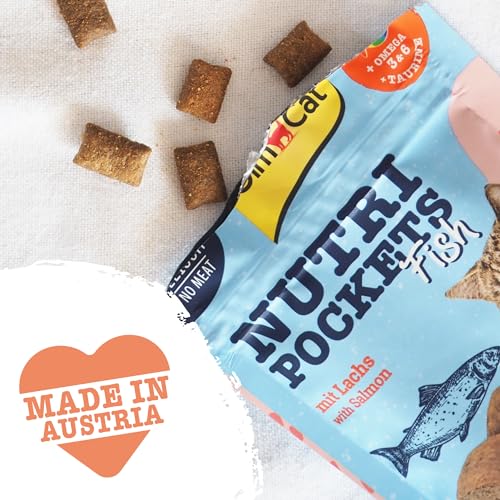 GimCat Nutri Pockets Fisch Lachs - Knuspriger Katzensnack mit funktionalen Inhaltsstoffen - 1 Beutel (1 x 60 g) – Bild 5