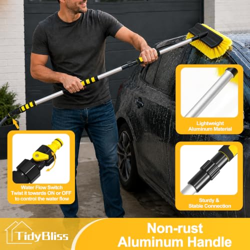 TidyBliss Car Wash Brush with Hose Attachment, 51" Aluminum Long Handle by TidyBliss - Used condition - Image 4