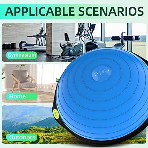Image of Balance Ball Trainer-Half Ball for Yoga with Resistance Band and Foot Pump, Improve Workout Half Balance Ball,Exercise Balance Ball for Stability Training and Home Gym