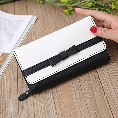 Jennyfly Wallet for Women with Zipper, Fashion Women Girls Bow Style Magnetic and Zipper Phone Wallet PU Leather Purse with Multiple Card Slots Phone Purse for Shopping Travel - Black Jennyfly Wallet for Women with Zipper, Fashion Women Girls Bow Style Magnetic and Zipper Phone Wallet PU Leather Purse with Multiple Card Slots Phone Purse for Shopping Travel - Black
