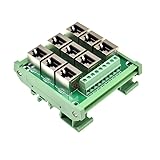 1 adaptador de 9 vías 9 puertos RJ45 8p8c hembra a bloque de terminales adaptador PCB puerto de red RJ45 Ethernet conector convertidor
