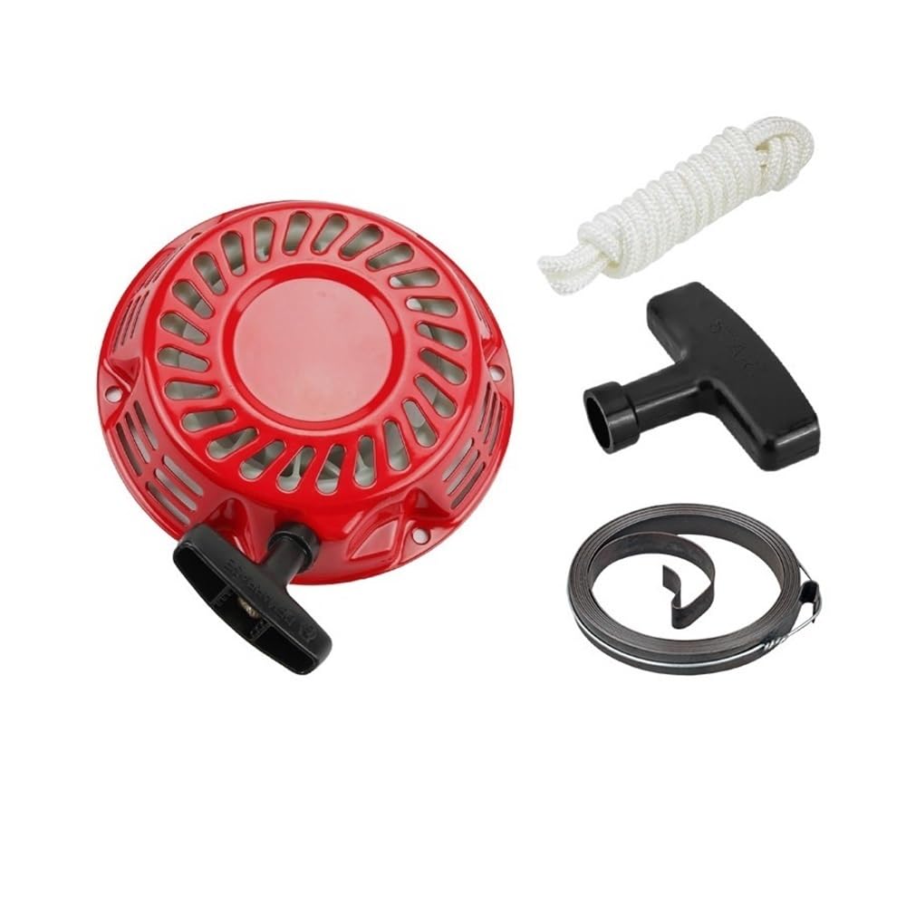 Conjunto de Arranque de Retroceso for cortacéspedes, con cordón y Resorte adicionales, for Motores de 212 CC, de 4 a 6,5 ​​HP.(Red)