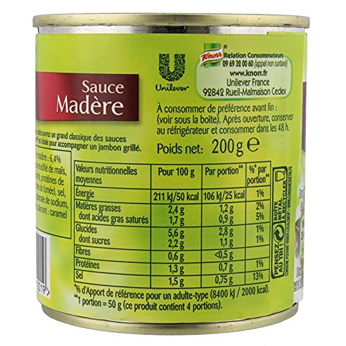 KNORR - Sauce Boite Madère 200 G - Lot De 4