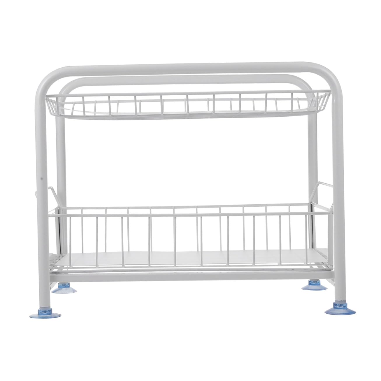 Cabilock Organizzatore Sottolavello Cucina in Ferro Bianco, 2 Contenitori Scorrevoli Estraibili, Ventilato e Visibile, per Bagno e Cucina, Accesso Facile