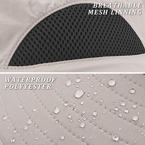 Ordenado Waterproof Sun Hat Outdoor UV Protection Bucket Mesh Boonie Hat Adjustable Fishing Cap (Beige) - Thumbnail 4