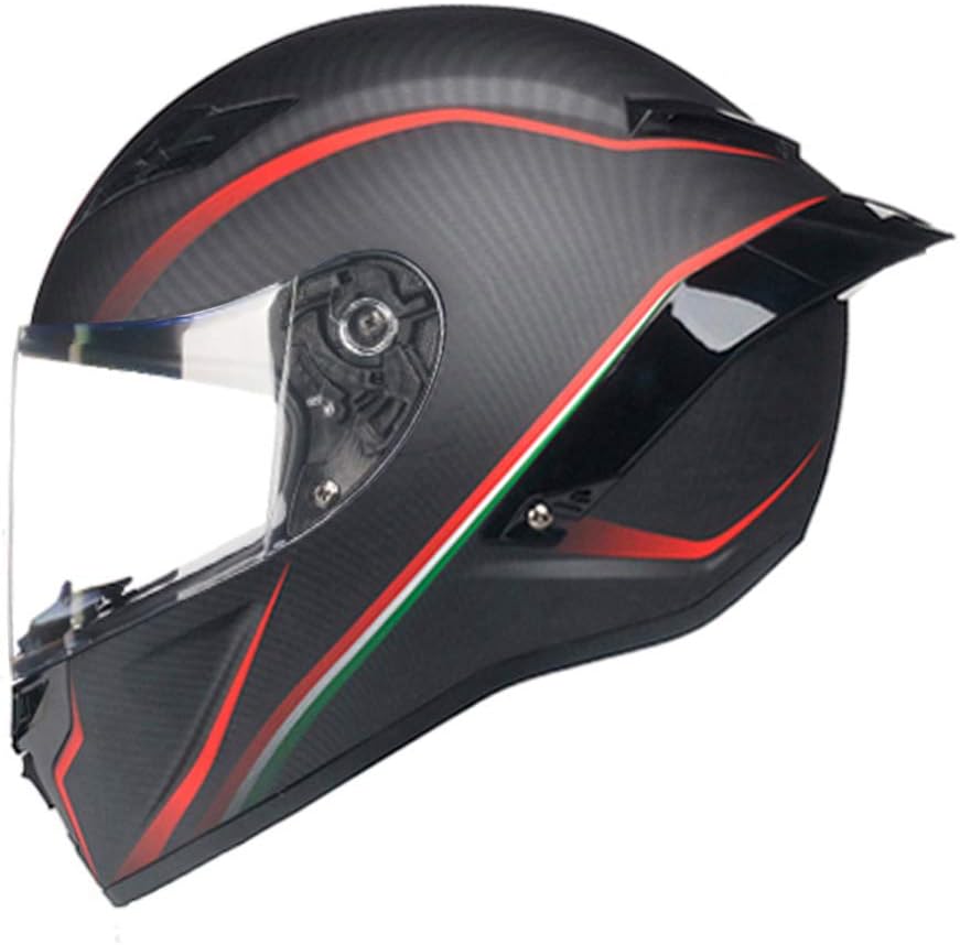 Full Face Motorcycle Helmet Unisex-Adult Off Road Moto Street Bike ATV Helmets Matte Red Line DOT Approved