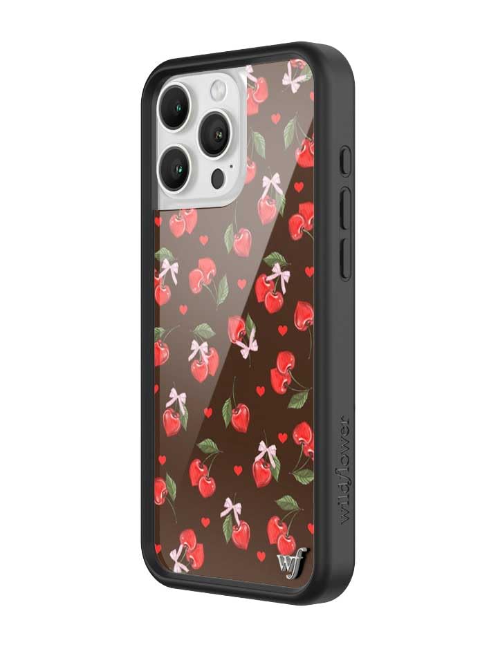Image of Wildflower Cases - Compatible with iPhone 16 Pro Max | Protective Bumper, 6.5ft Drop Test Certified, Women Owned Small Business | Chocolate Cherries