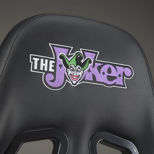 Joker - Gaming Stuhl oder Bürostuhl, Gamer Sessel für Erwachsene, Bequeme Sitzfläche, integrierte Kopfstütze, Armlehnen und Höhe verstellbar, ergonomische Rückenlehne - Schwarz.