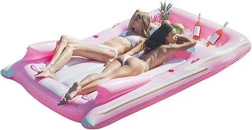 Miniatura 6 de Funboy - Flotador de piscina inflable y gigante con forma de automóvil deportivo clásico, de color rosa, retro y convertible, perfecto para una