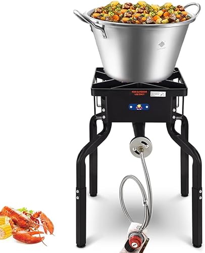 ARC - Estufa de propano de 200,000 BTU con patas extraíbles, con 25 pulgadas, 41 cuartos de galón, resistente, Cazo para carnitas, gran wok para