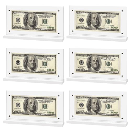 6 Marcos Acrílicos para Billetes de Dólar 7.8 x 4 Pulgadas miniatura 1