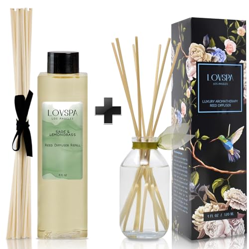 Difusor de varillas Sage & Lemongrass con recarga 4 oz miniatura 1