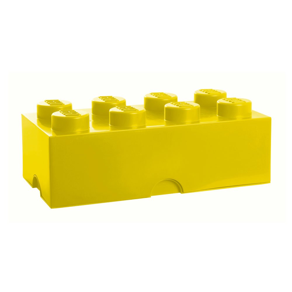 Lego Boîte de Rangement Brique 8 plots jaune pour ne plus marcher sur les jouets dans la chambre
