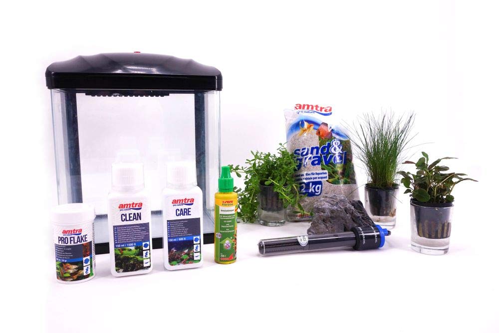 AquaOne Hr-230 schwarz inklusive Dekoration Nano Aquarium Komplettaquarium Filteranlage Nanoaquarium Set Filter Beleuchtung