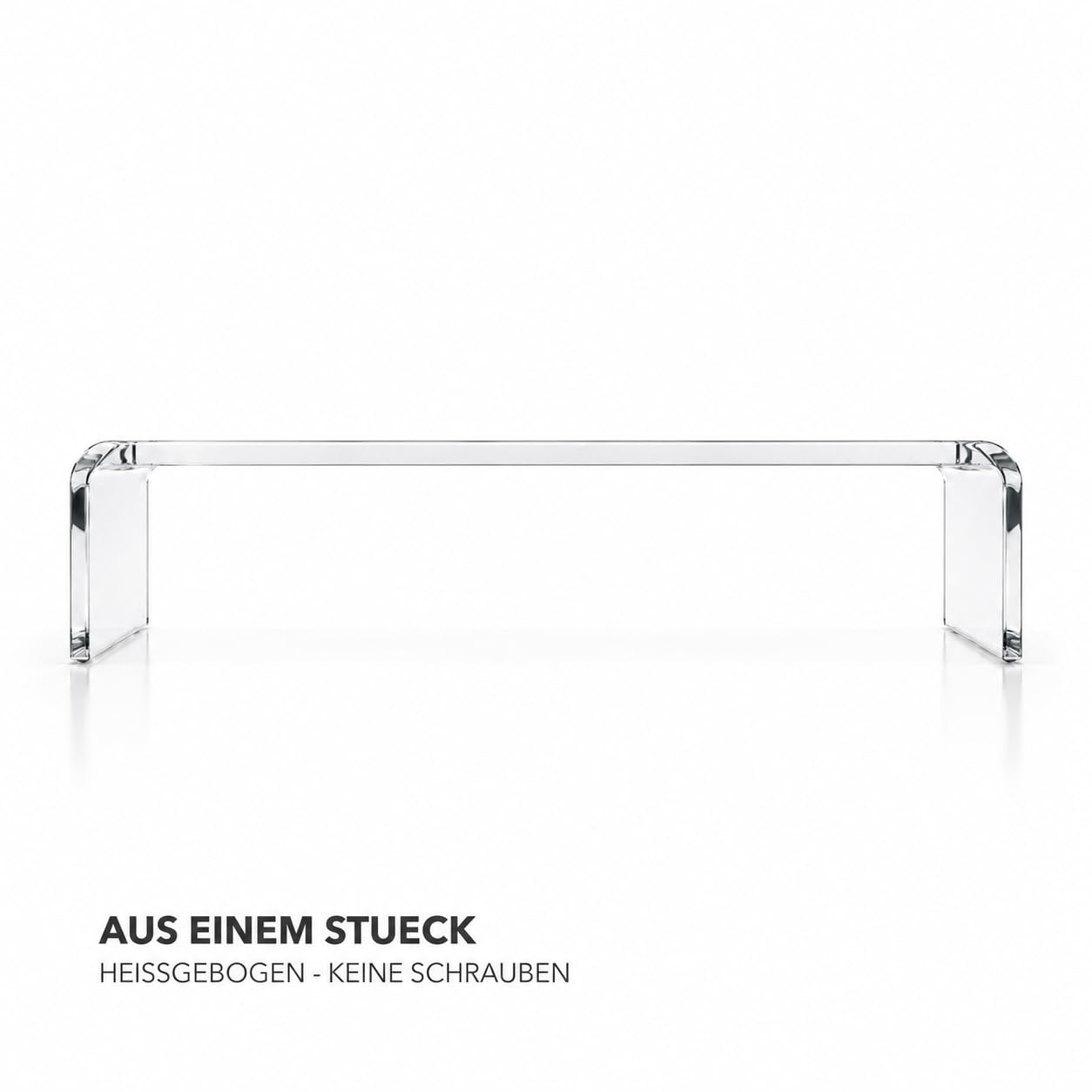 Acrylglas Monitorständer - Exklusive Bildschirmerhöhung aus deutscher Handarbeit - 10mm Monitor Stand - Premium Bildschirmständer Tischaufsatz