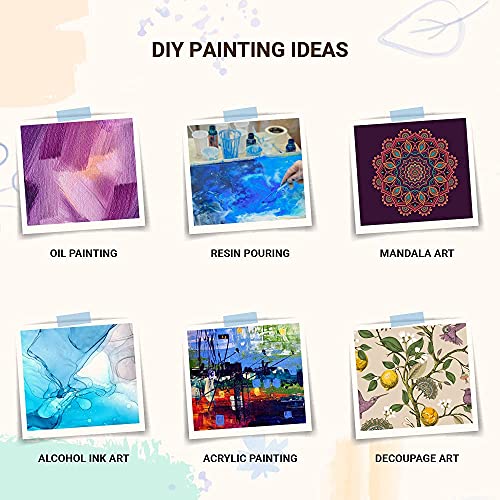 Image of IVEI MDF DIY Coasters with Holder Stand - MDF Plain Wooden Coasters & Holder Blank Cutouts for Painting, Sheet Craft, Decoupage, Resin Art Work & Decoration (Square with Holder)