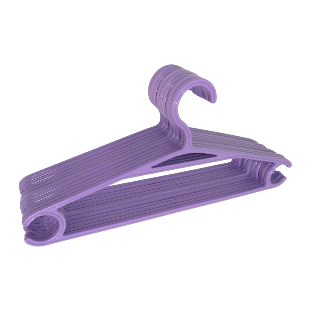 Plastic Clothes Hangers – Durable, Lightweight, Non-Slip Space-Saving Design with Secure Hanging | Storage Organizer (Pink, Green, Purple, Blue - 6, 12, 24, 48) (12, Purple)-picture-23