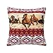 Retro Afrikanischer Azteken-Laufpferd-Druck, Wurfkissenbezug, geometrisch, ethnisch, sieben Pferde, Wurfkissenbezug, Heimdekoration, für Wohnzimmer, Sofa, Couch, Bett, Kissenbezug 45 x 45 cm