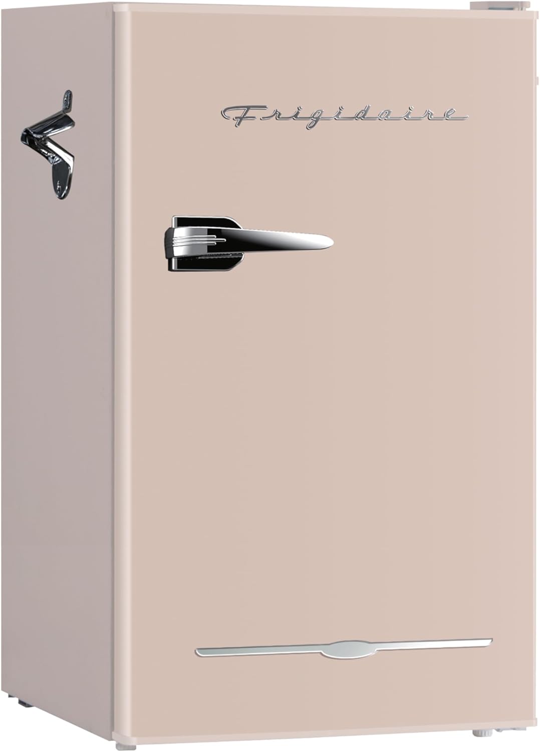 Frigidaire Retro Compact Fridge with Chiller, 3.2 cu ft Countertop Fridge with Built-In Bottle Opener, Compact Refrigerator for Office, Bedroom, Dorm Room or Cabin – 16.5″ D x 19″ W x 31″ H (Coral)
