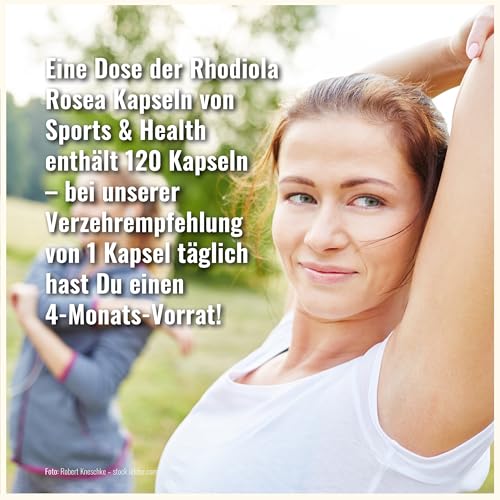 Rhodiola Rosea Kapseln Hochdosiert - 120 Kapseln - 500 mg aus 10:1 Extrakt pro Kapsel - Rosenwurz Kapseln Hochdosiert – Rosenwurz Rhadiola Rosea