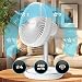 Ventilator Leise Tischventilator Akku Ø 20cm, 2in1 Höhenverstellbar 33-75cm LiftGo, 4000mAh, 15h, USB Ventilator Oszillierend 90°, Portable Table Fan für Büro, Schlafzimmer & Camping Ventilator