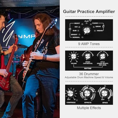 Image of JOYO 15W Portable Bass Amp Combo | 9 Amplifier Models + 6 Modulation FX + Looper & Drum Machine | Rechargeable Battery | Digital Modeling | for Bassist Practice, Solo & Small Gigs (DC-15B)