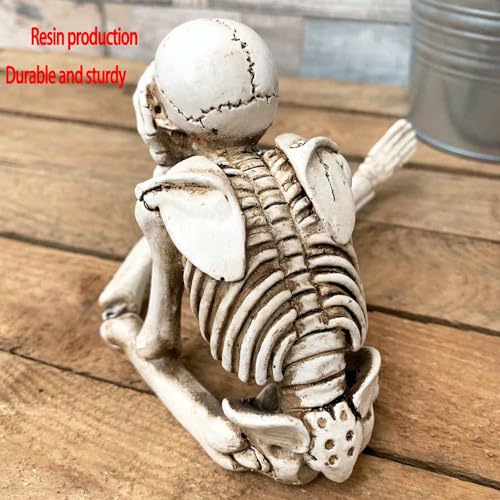 Figura Decorativa Esqueleto Sentado de Resina miniatura 3