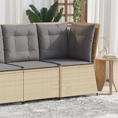 SDWEHO7 Outdoor Ecksofa Lounge Sofa mit Auflagen, Gartensofa...
