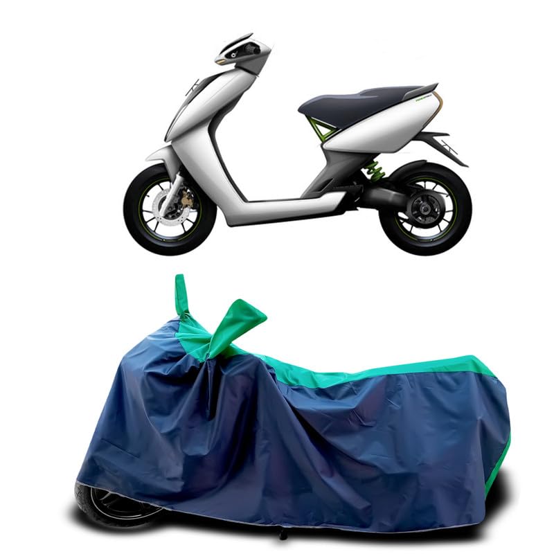 Image of DUFFEL-Two Wheeler Bike Body Cover Compatible for Ather 450x Bs6 Heat Protectio /UV-Rays /Birds Dropping /DustProof /Waterproof Indoor Outdoor and Parking Full Body Protection All Variants [Green Patta]