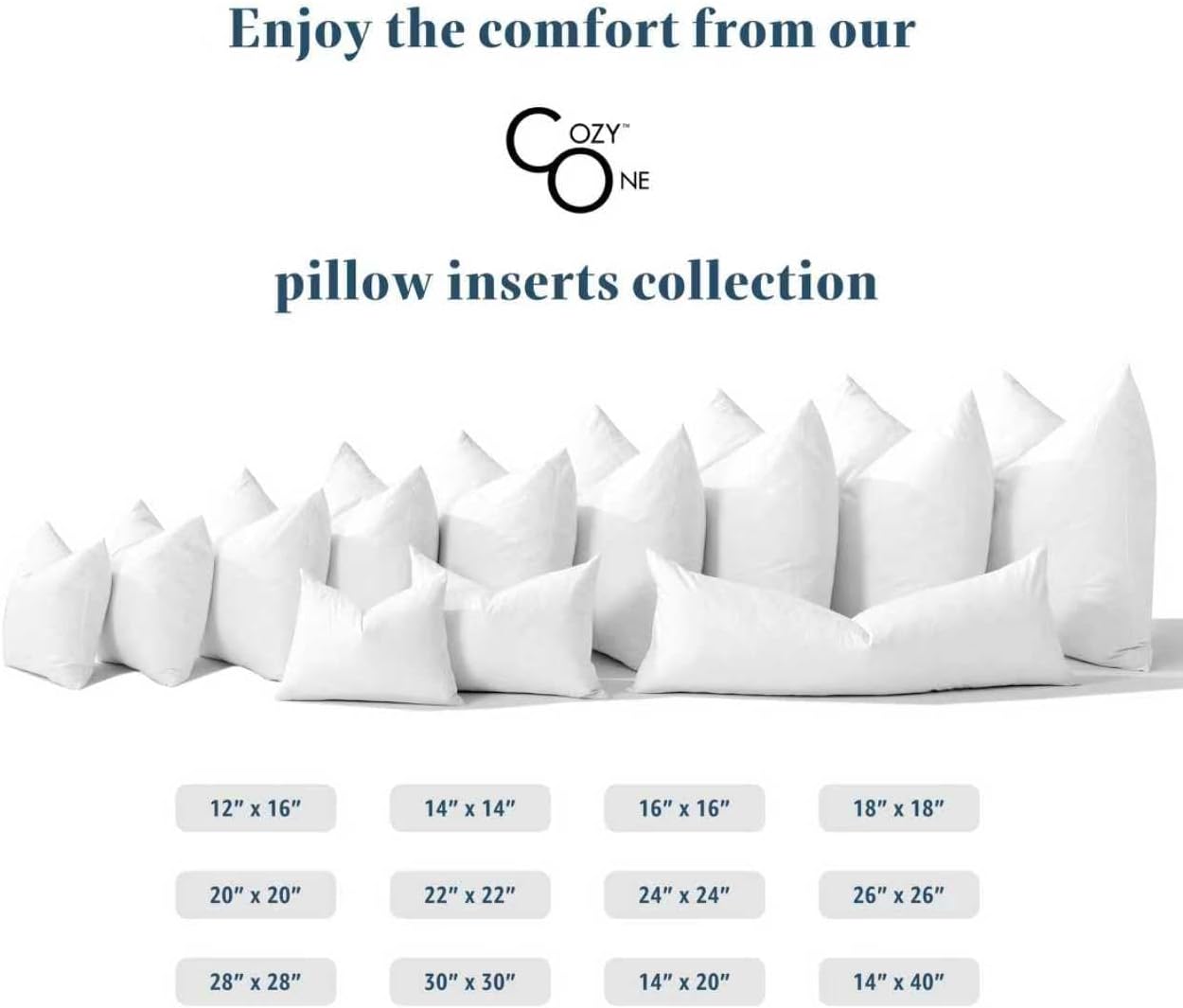 12x16 Lumbar Pillow Inserts Set of 2 - Fluffy Feather and Down Pillow Inserts for Office Chairs, Drives, Rectangular Shape Pillow Provides Back Support (12x16 inch, White, Set of 2)