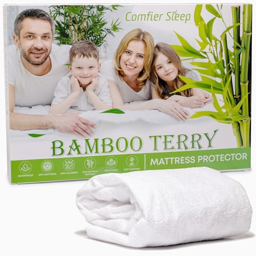 Protector Colchon 90 – 100% Rizo De Bambú, Impermeable, Antiacaros, Hipoalergénico Protector De Colchon 90 x 190 cm