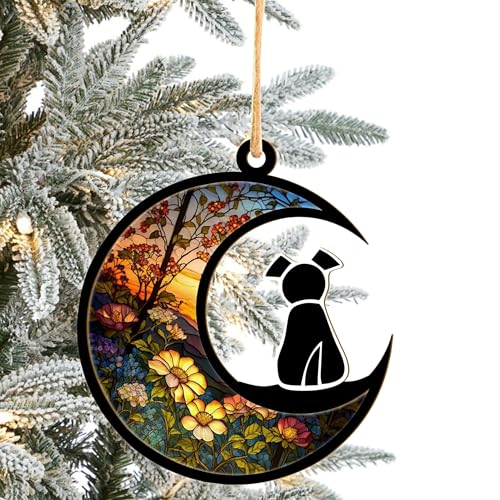 LOVELYPOD DIY Dog Memorial Suncatcher - Dog Lovers Loss Sympathy Gift, Window Hanging Decor (4 Inches)
