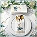 Sunnymove 100 Pcs Eucalyptus Napkins with Built-in Flatware Pocket, Airlaid Paper Pre-Folded Napkins Disposable for Silverware, Wedding, Dinner, Party, Birthday
