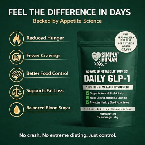 Image of Simply Human Daily GLP-1 Weight Loss Supplement | GLP-1 Activator Supplement for Appetite Control & Fat Burn - Supports Natural GLP-1 Hormone, Blood Sugar Balance & Metabolism (15 Servings)