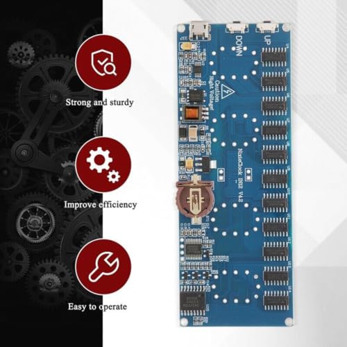 Kit DIY Nixie IN-12 para reloj digital retro iluminado RGB con carcasa azul 7