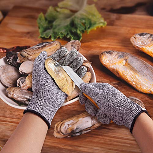 Luvas de grau 5 de proteção, luvas de segurança de cozinha, concha de ostra, fatias de peixe, fatias