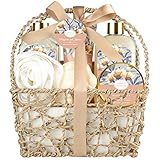Home Spa Gift Basket, Bath Spa Kit for Women, with Body Lotion, Shower Gel, Bubble Bath, Body Scrub, Bath Salt, Bath Bomb, Bath Gift Set for Mother, Wife Her, with Magnolia and Jasmine Scent