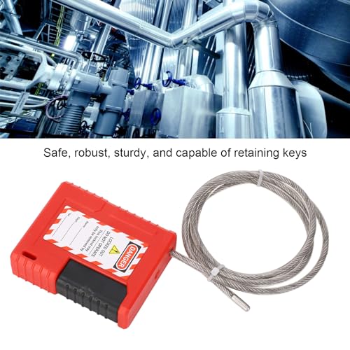 Bloqueio de cabo de etiquetagem de bloqueio - Cadeado de segurança de aço inoxidável, cabo ajustável