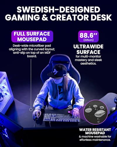 Image of Arozzi Arena Angelo Gaming Desk Gun Metal