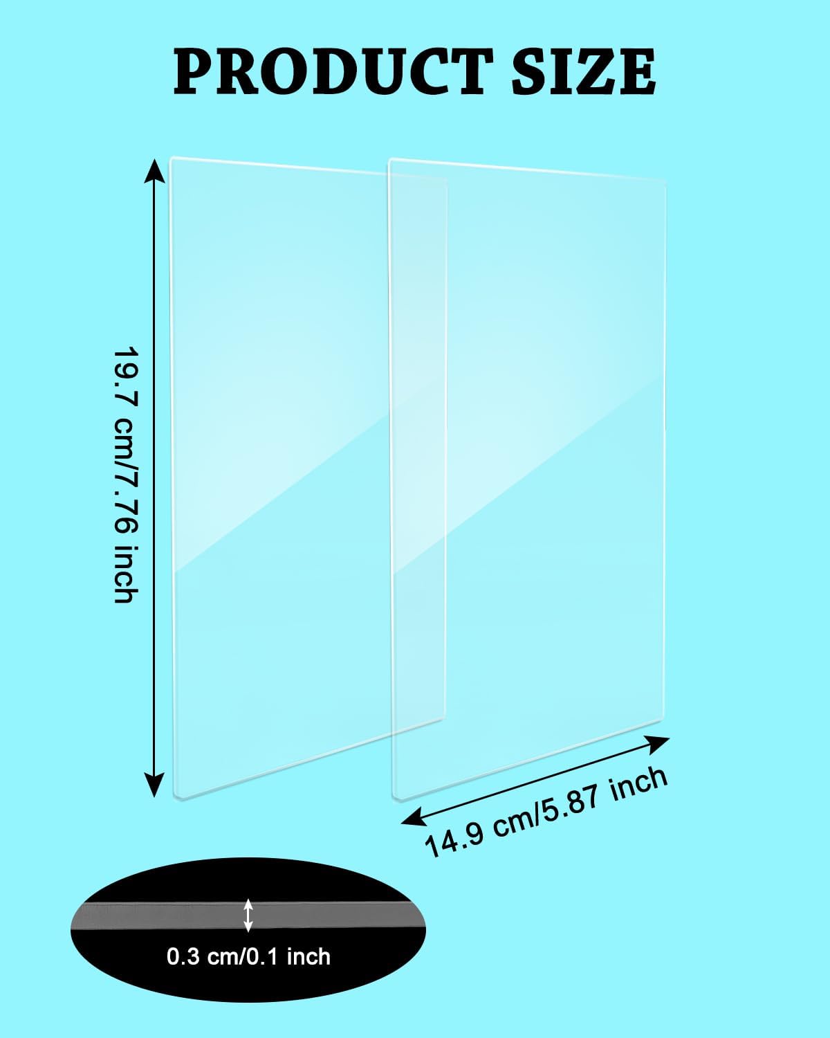 2 Pack Clear Polycarbonate Cutting Pads for Die Cut Machines, 7.75 x 5.88 Inch Replacement Plates for Standard 6-Inch Desktop Die Cutting and Embossing Machines, Craft Supplies for Card Making