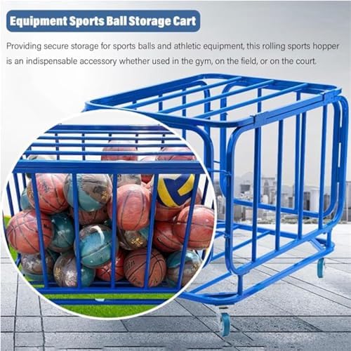 Heavy-Duty Rolling Ball Cart with Wheels, Foldable Storage Cage for Sports Ball Organization, Perfect for Schools, Kindergartens, and Sports Facilities