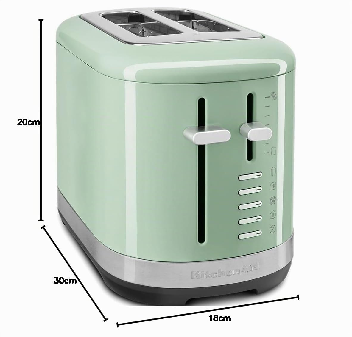 KitchenAid Grille-Pain 2 Tranches 7 Niveaux de Brunissage Macaron pistache