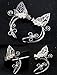 Elf Ears Cuffs Cosplay Earrings, POPGRAT No Piercing Silver Cuff Fairy Earrings Wrap Handmade Costume Jewelry Accessories for Women