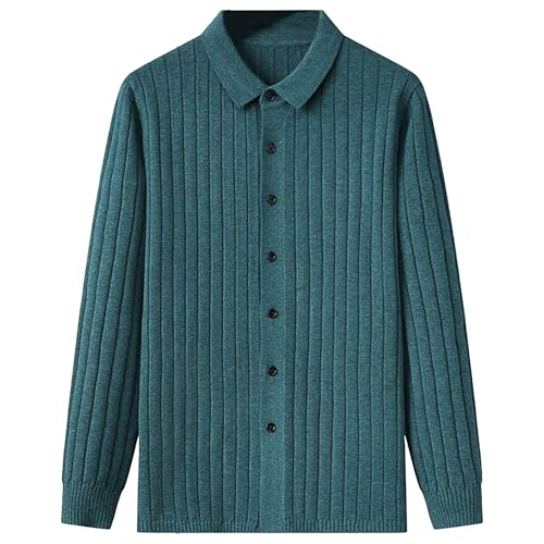 Men's Button striped Polo sweater Slim Fit Button Knitted Sweaters Casual Long Sleeve Cardigan