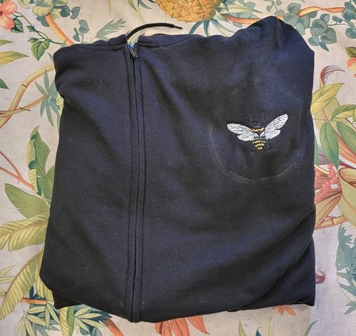 ZH full zip hoodie, Bee embroidered full zip hoodie jacket, zipper hoodie sweatshirt, unisex fit2