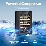 Wine Fridge, 33 Bottles Freestanding Wine Cooler, Intelligent Compressor, Frost Free, Glass Door, 41-64℉ Adjustable Digital Temperature Control, for Red, White, Champagne or Sparkling Wine - Image 3